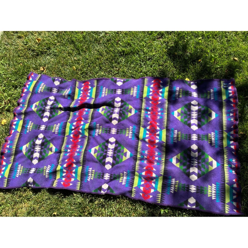 Vintage Beaver State Pendleton Wool Blanket Purple Southwestern yavapai pattern